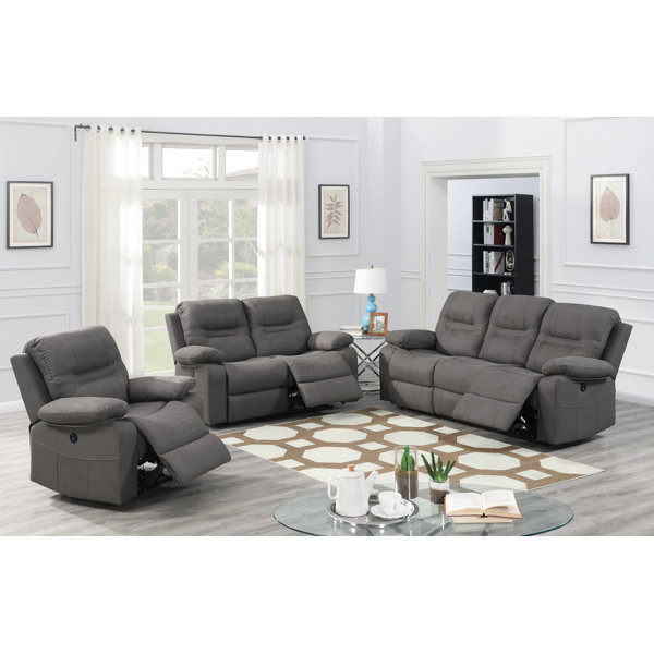 Latitude Run® 3 Piece Faux Leather Reclining Living Room Set Wayfair